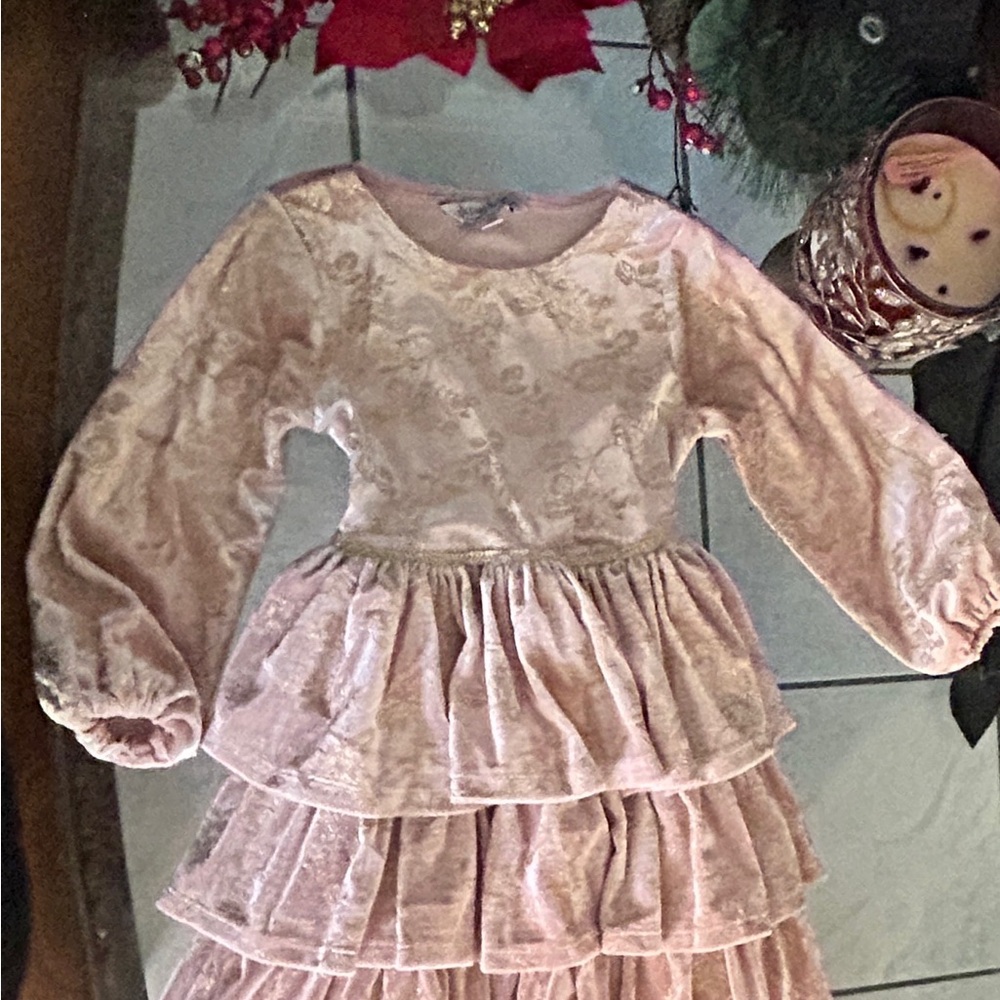Pink Floral Dress with Ruffles - Picture 5 of 7